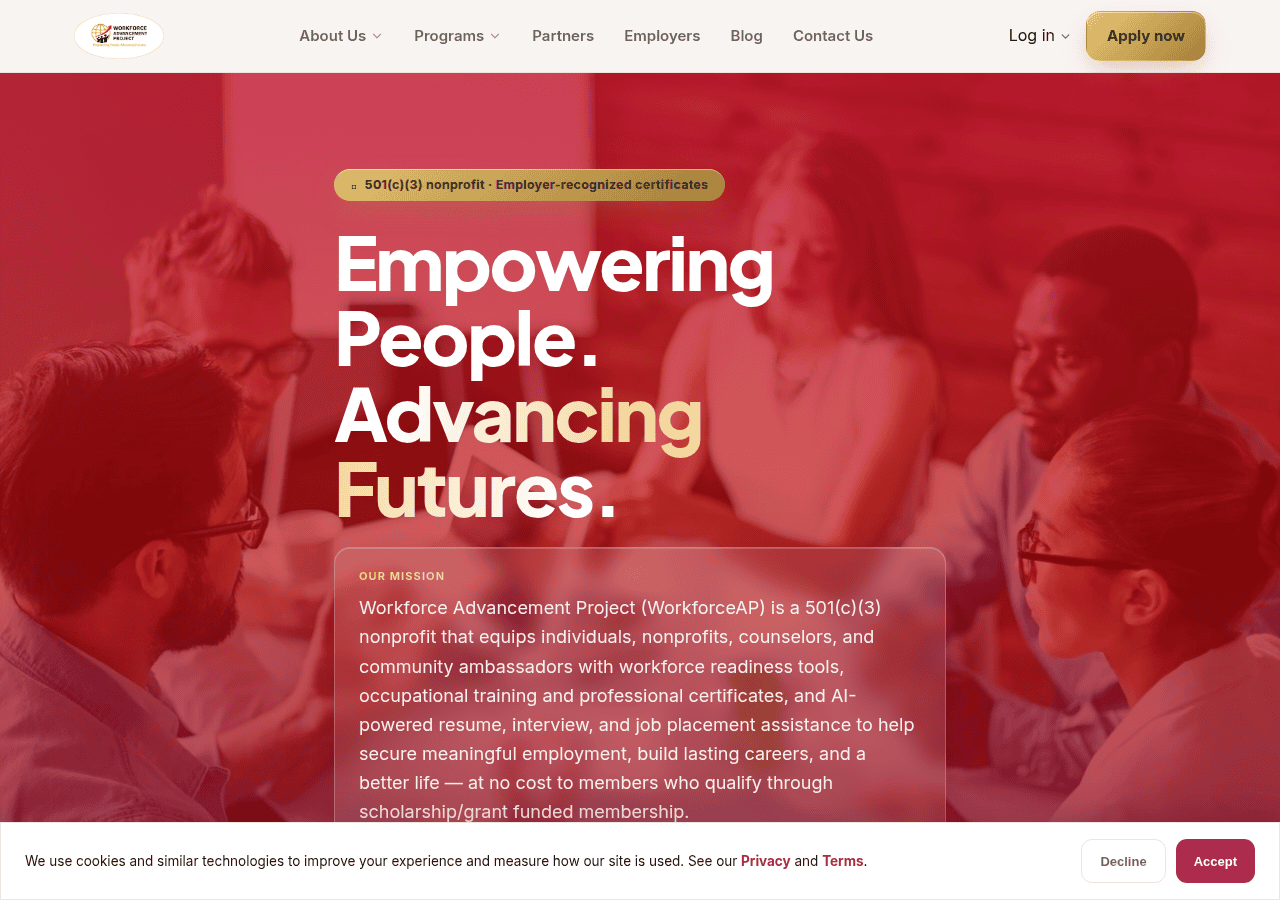 Screenshot of workforceap.org