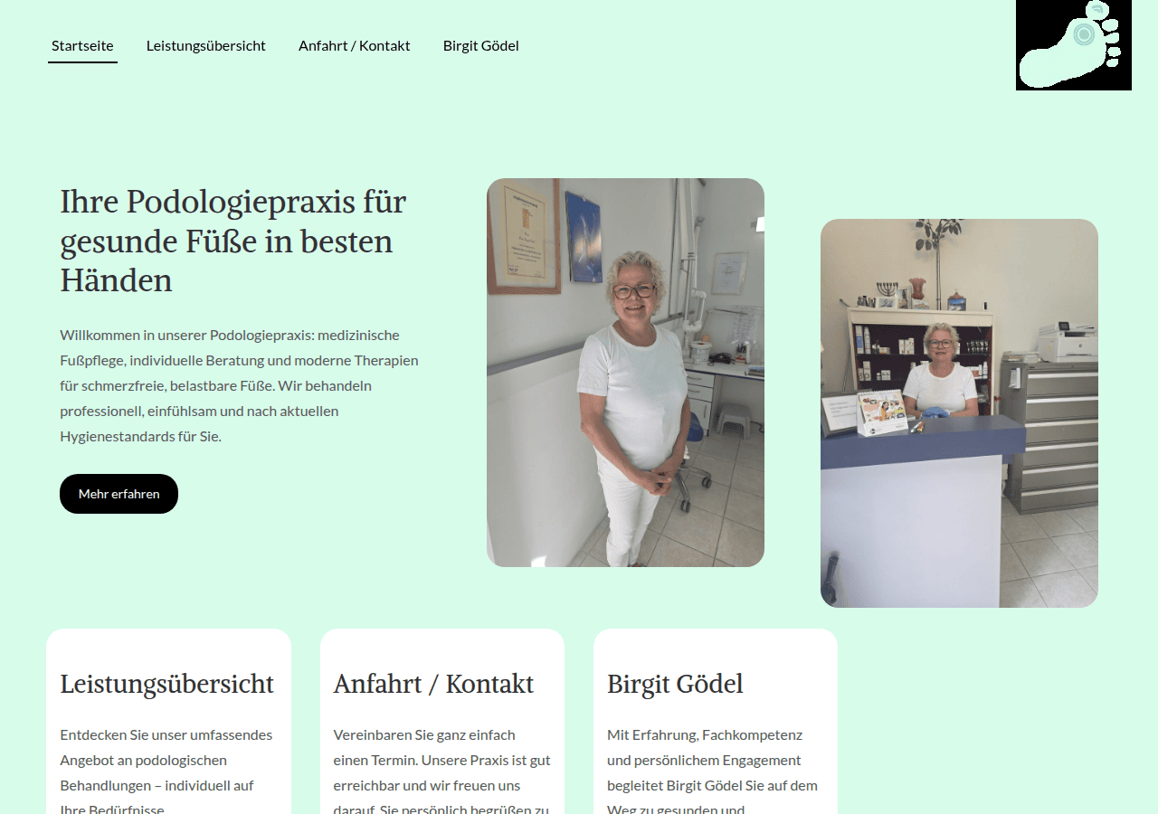 Screenshot of podologie-medizinische-fussbehandlung.de