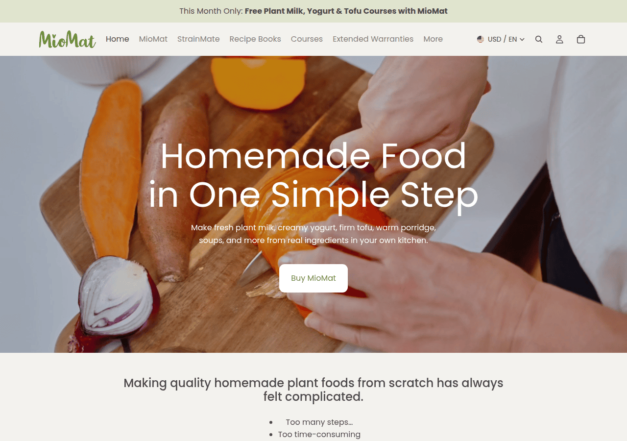 Screenshot of miomat.com