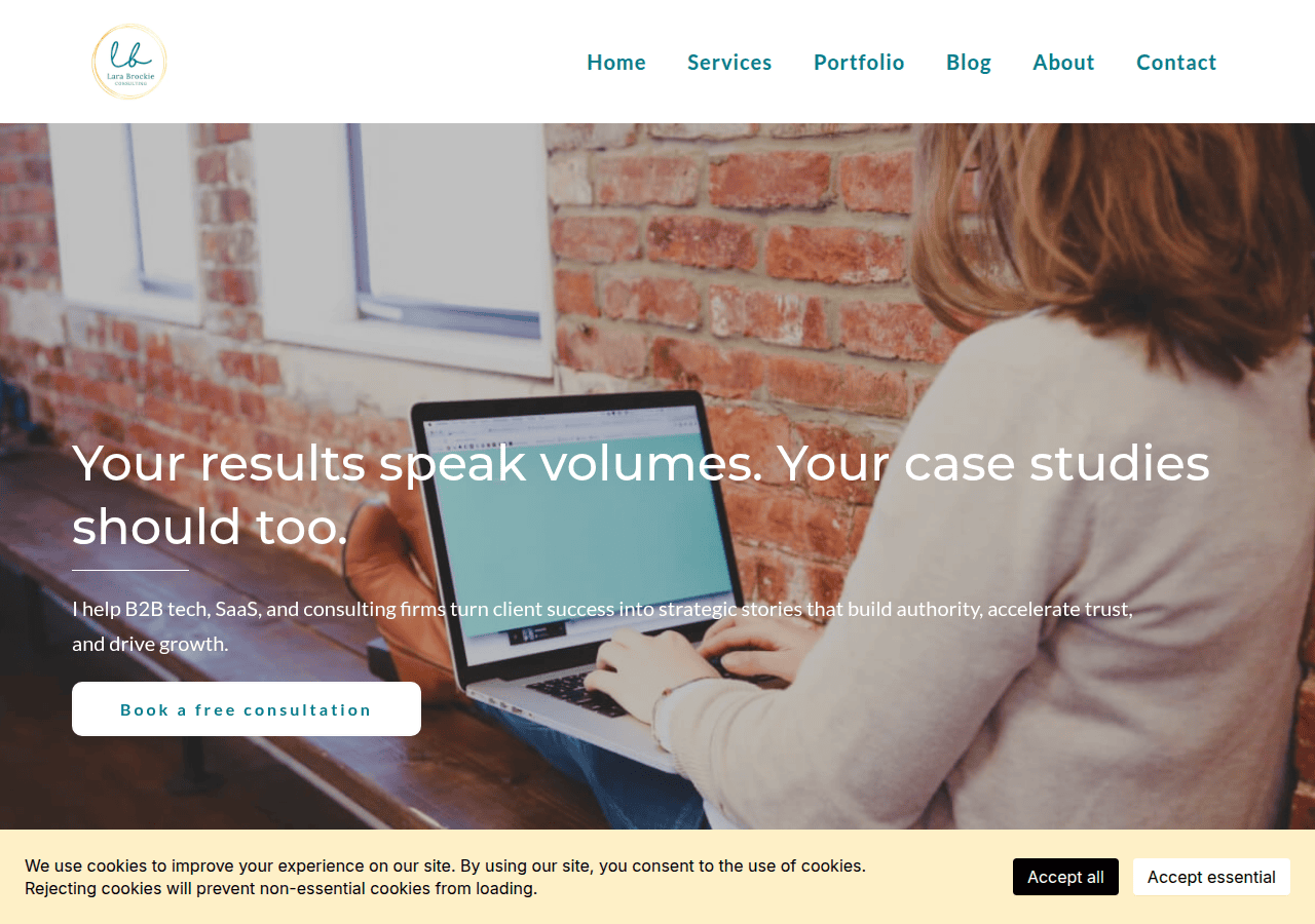 Screenshot of larabrockie.com