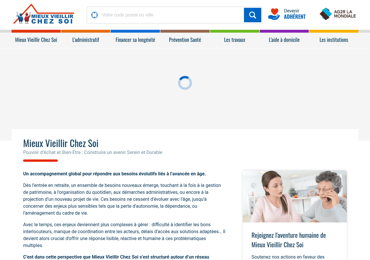 Screenshot of mieuxvieillirchezsoi.fr