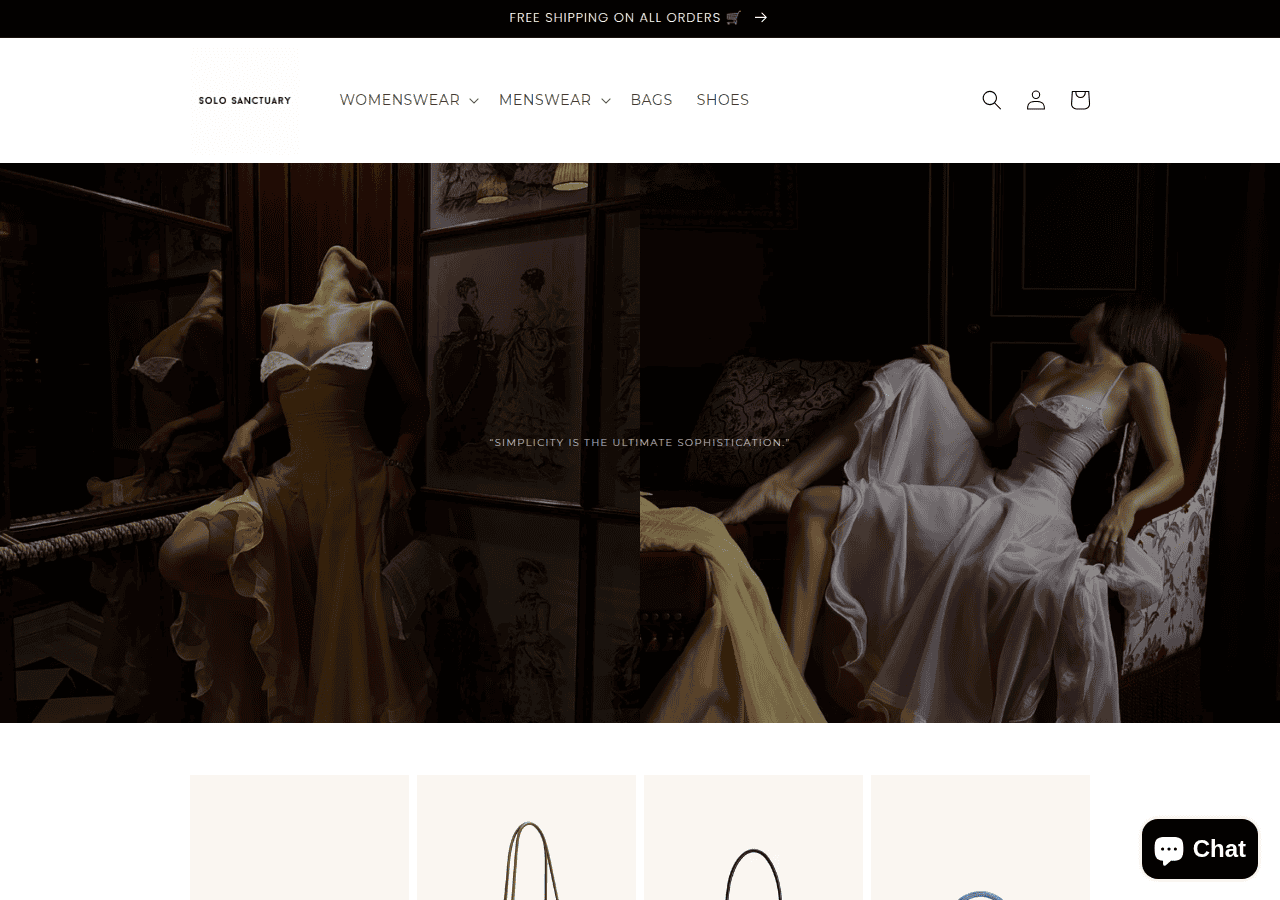 Screenshot of solosanctuary.shop
