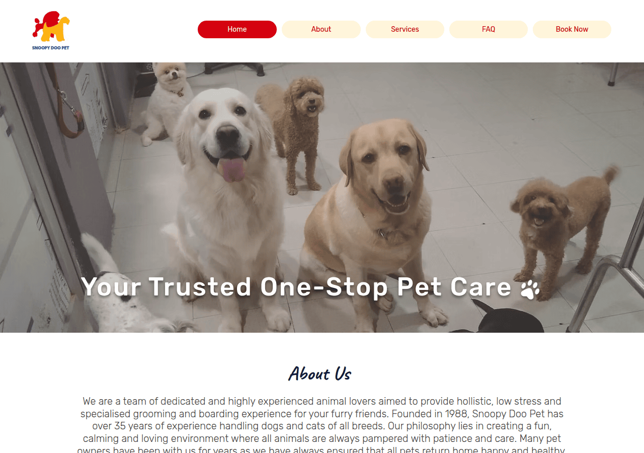 Screenshot of snoopydoopet.co