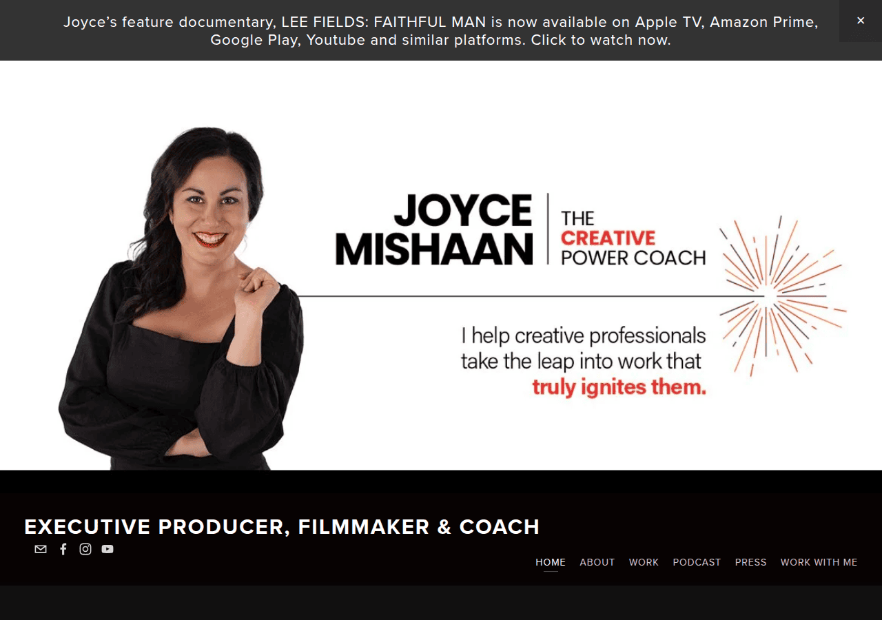 Screenshot of joycemishaan.com