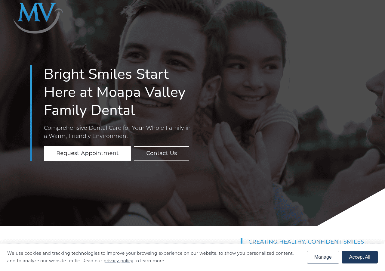 Screenshot of mvfamilydental.com
