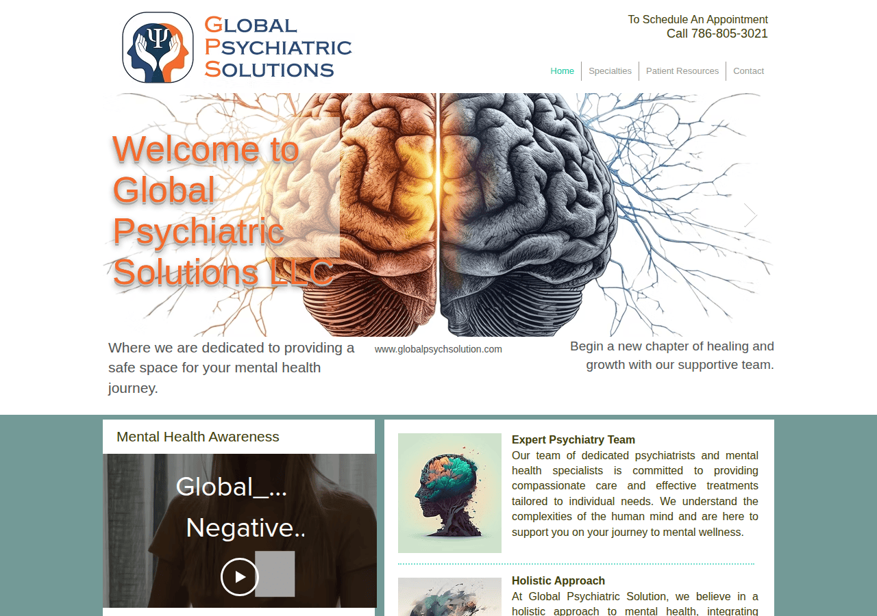 Screenshot of globalpsychsolution.com