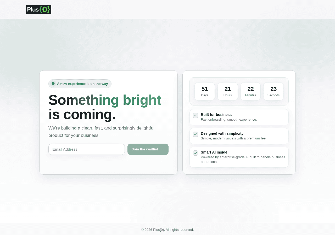 Screenshot of plus0.io