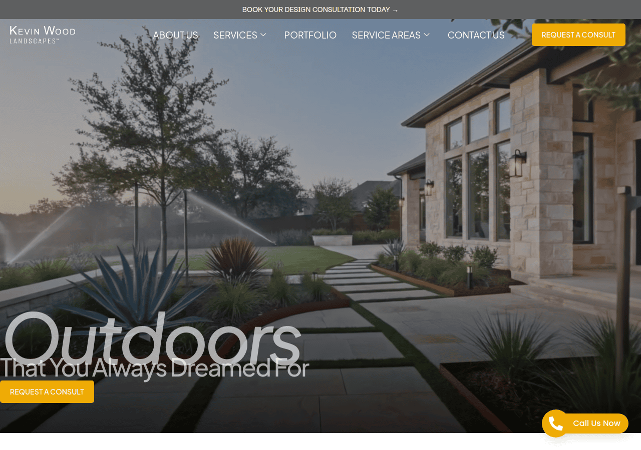 Screenshot of kevinwoodlandscapes.com