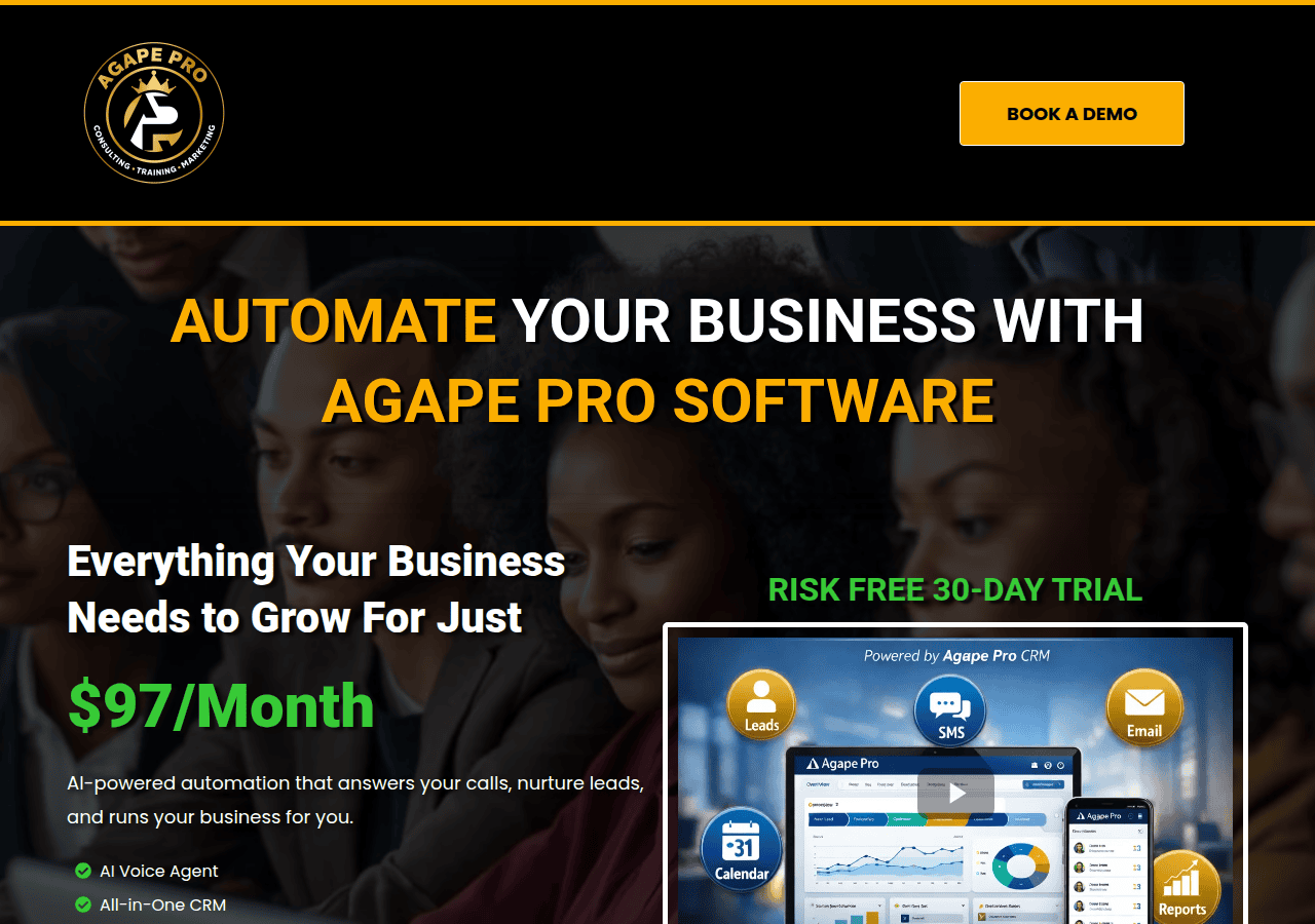 Screenshot of agapepro.com