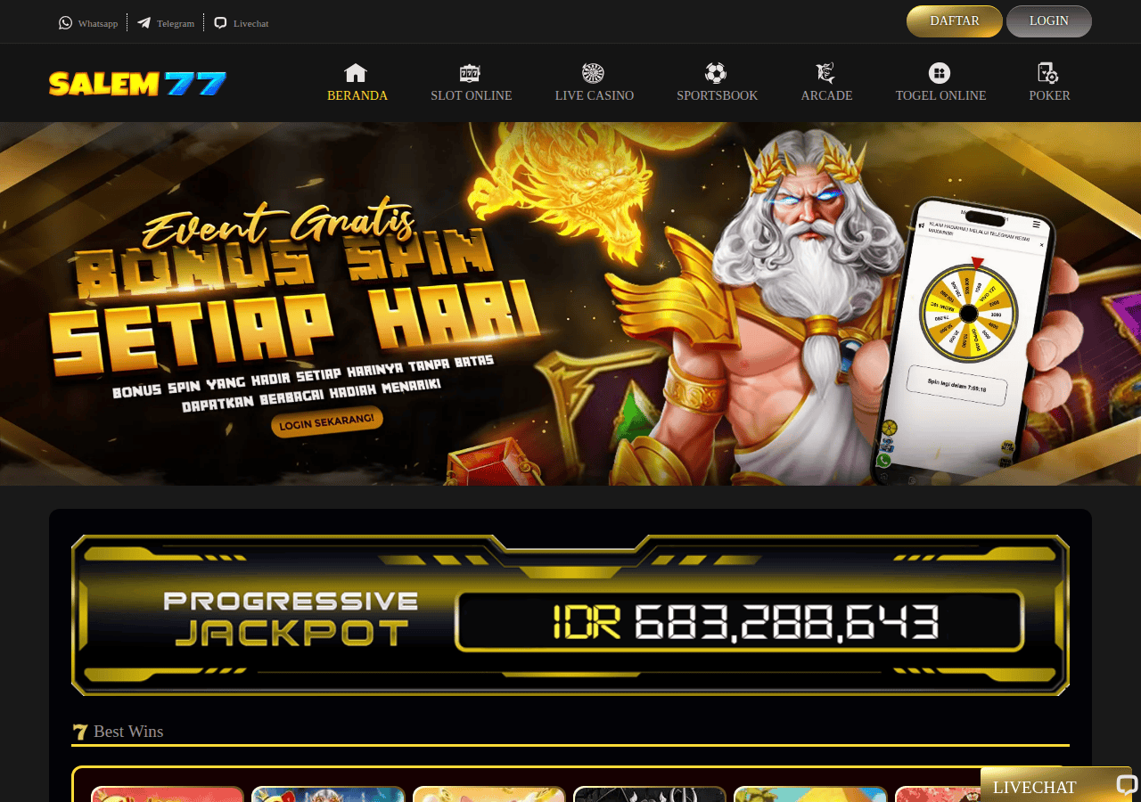 Screenshot of salem77.com