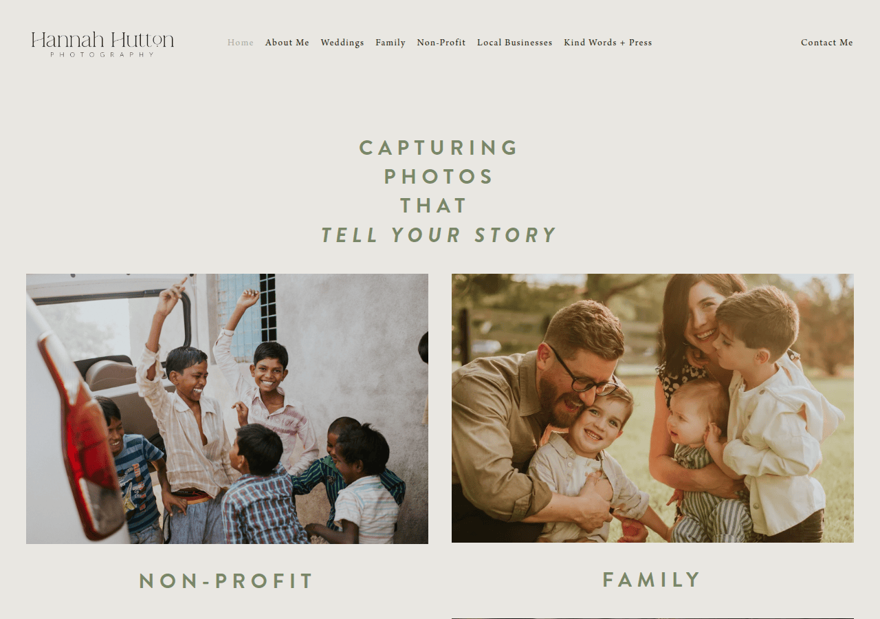 Screenshot of hannahhuttonphotography.com