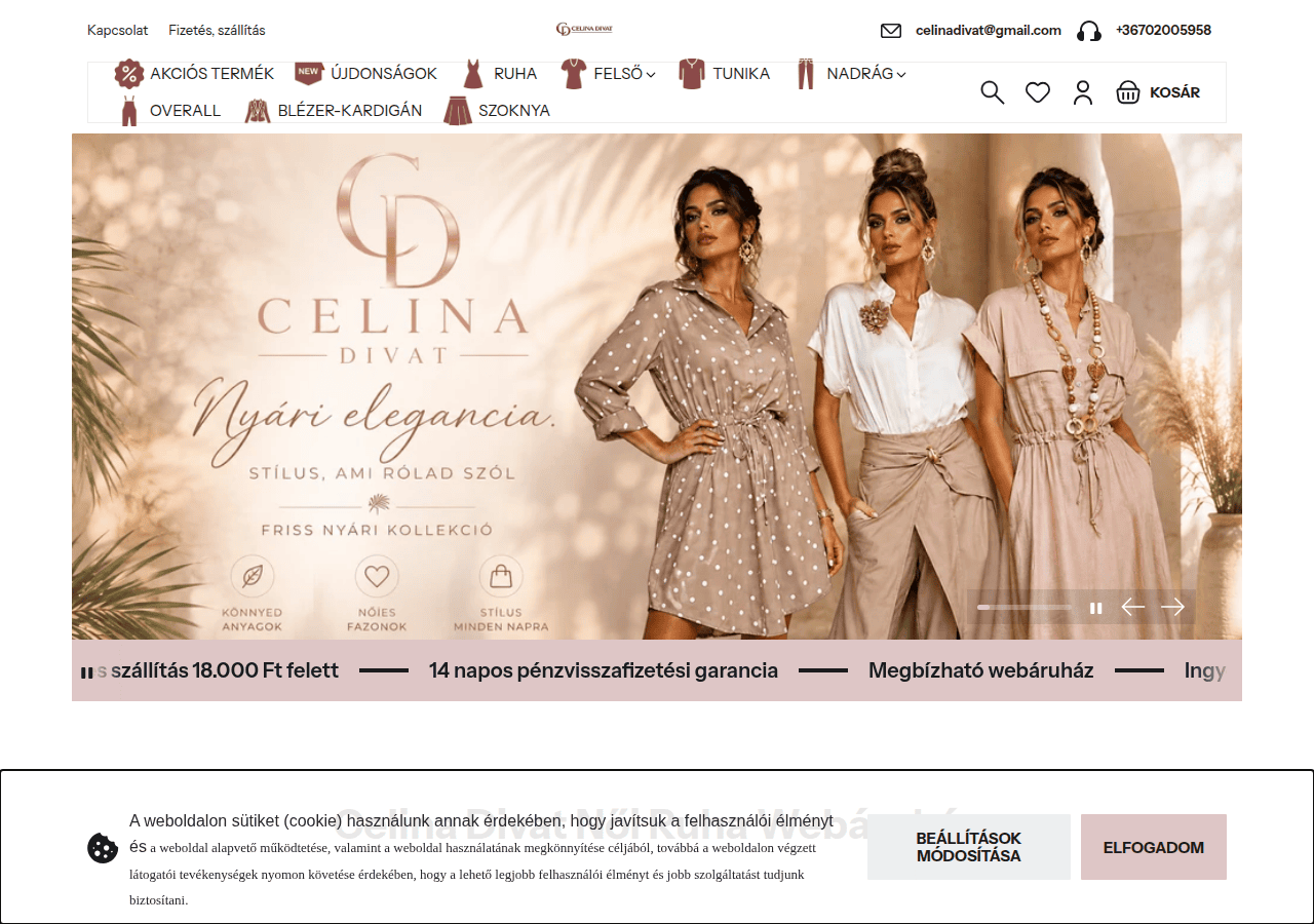 Screenshot of celinadivat.hu