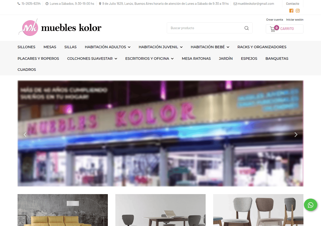 Screenshot of muebleskolor.com.ar