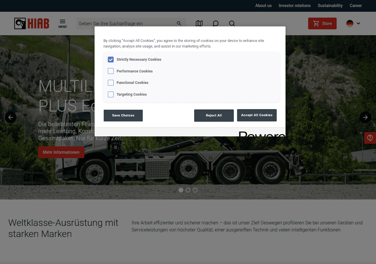 Screenshot of hiab.com
