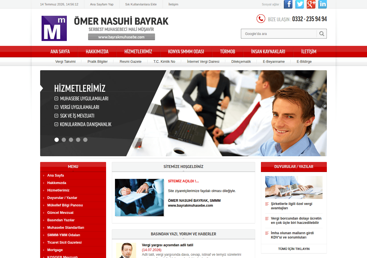 Screenshot of bayrakmuhasebe.com