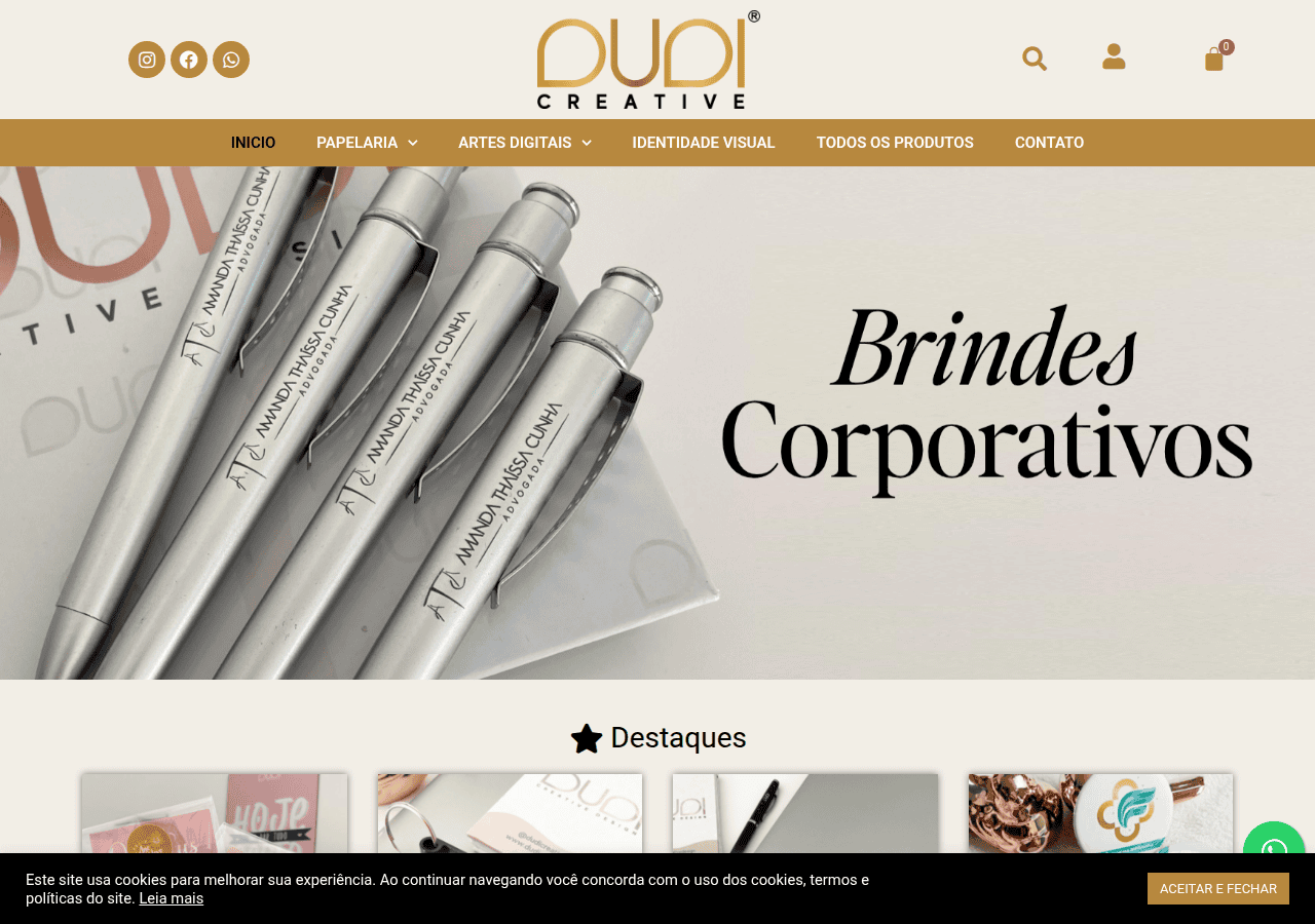 Screenshot of dudicreative.com.br