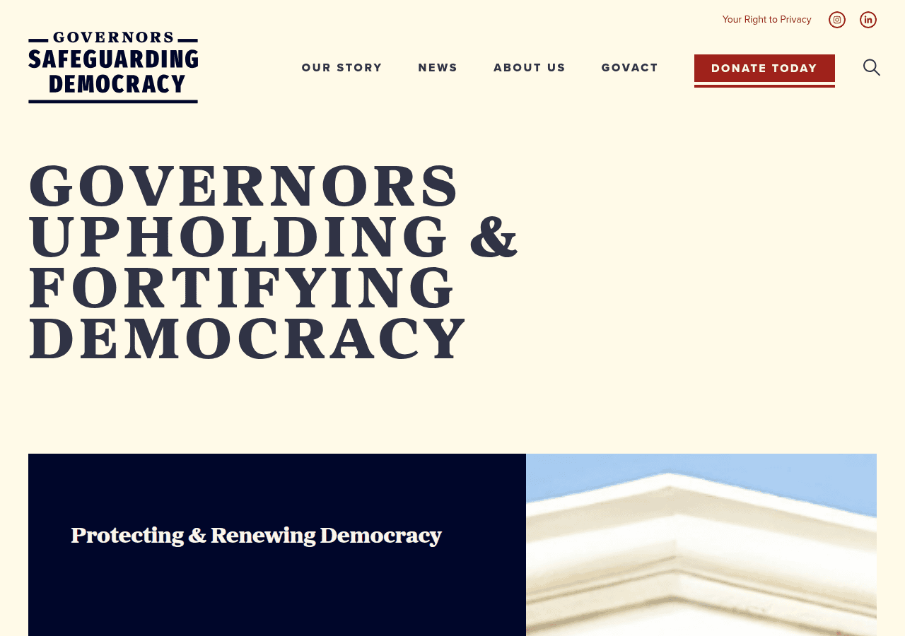 Screenshot of govsfordemocracy.org