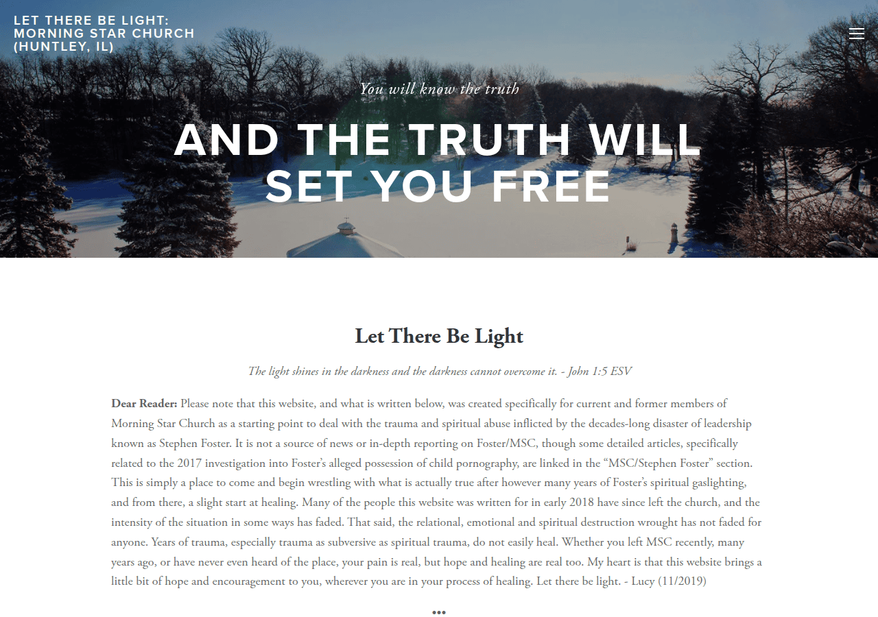 Screenshot of lettherebelightatmsc.org