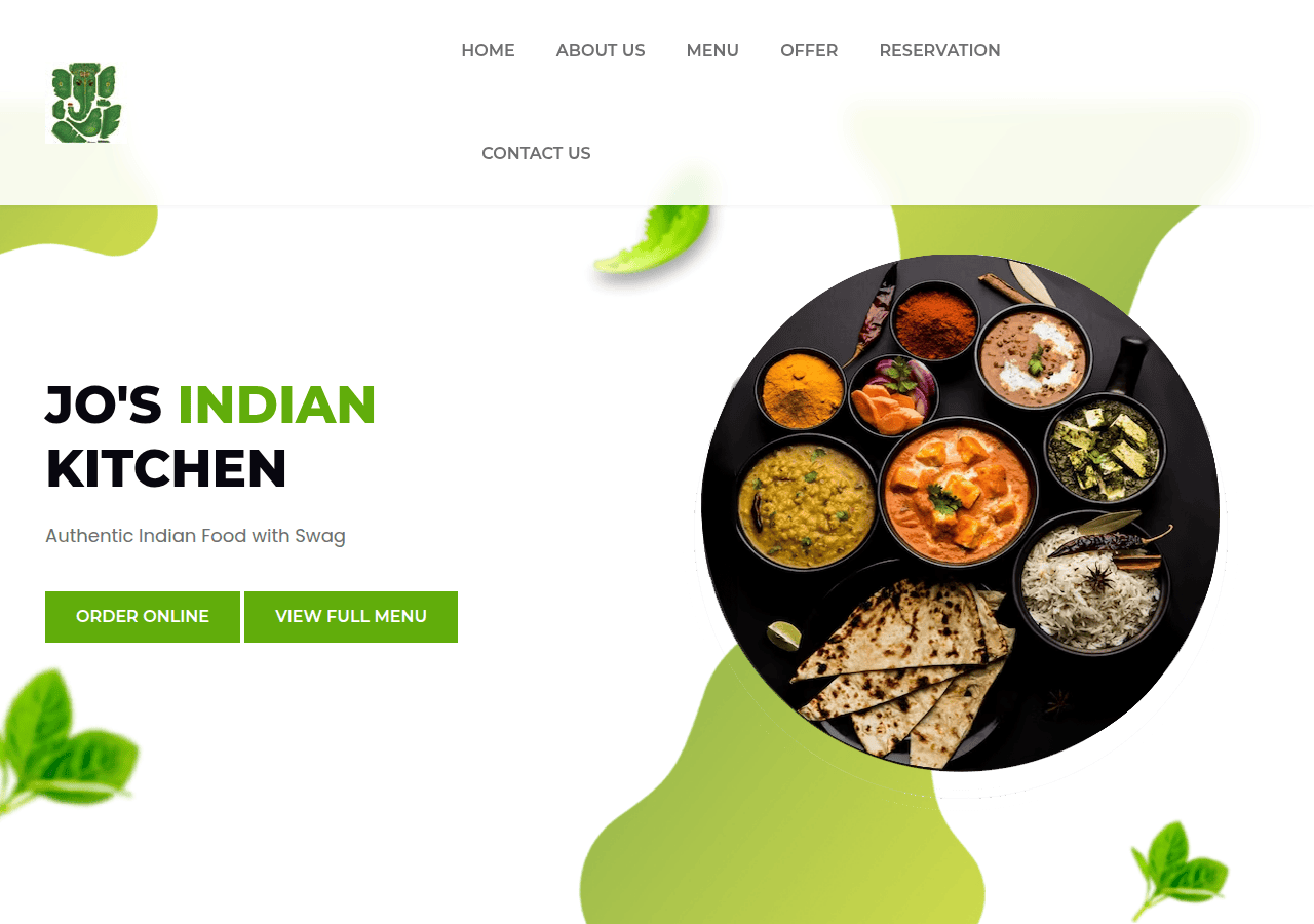 Screenshot of josindiankitchen.com