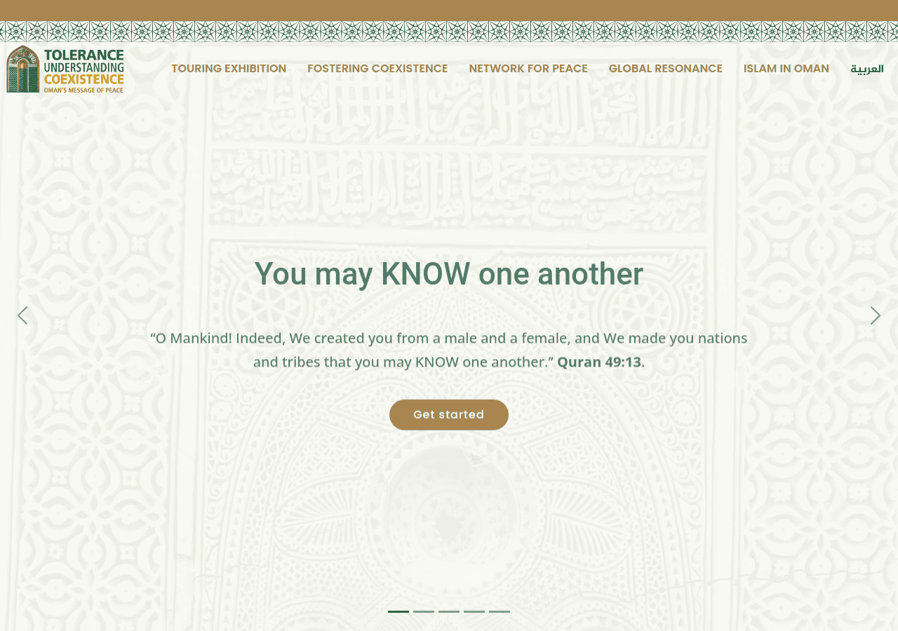 Screenshot of omanis-for-tolerance.com