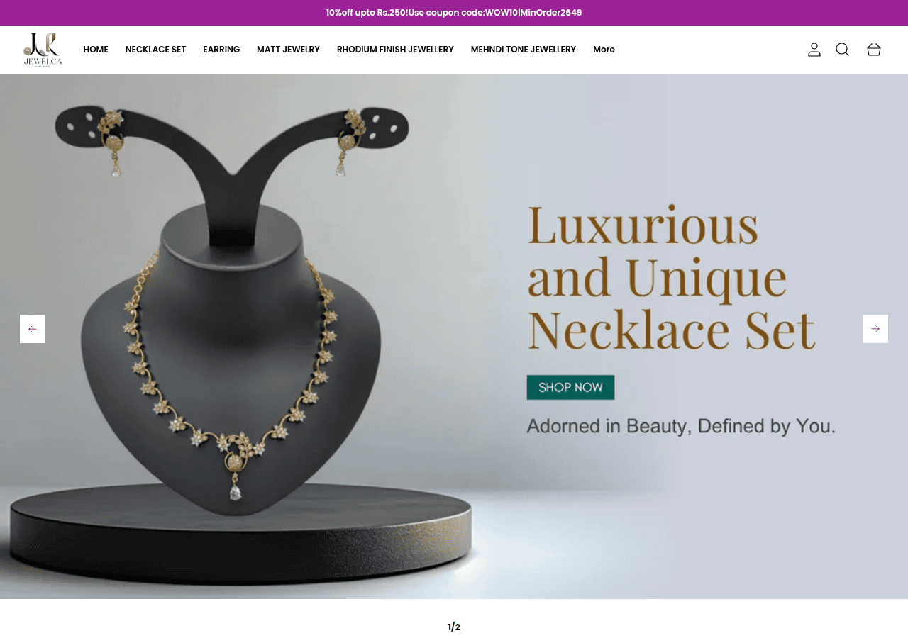 Screenshot of jewelca.com