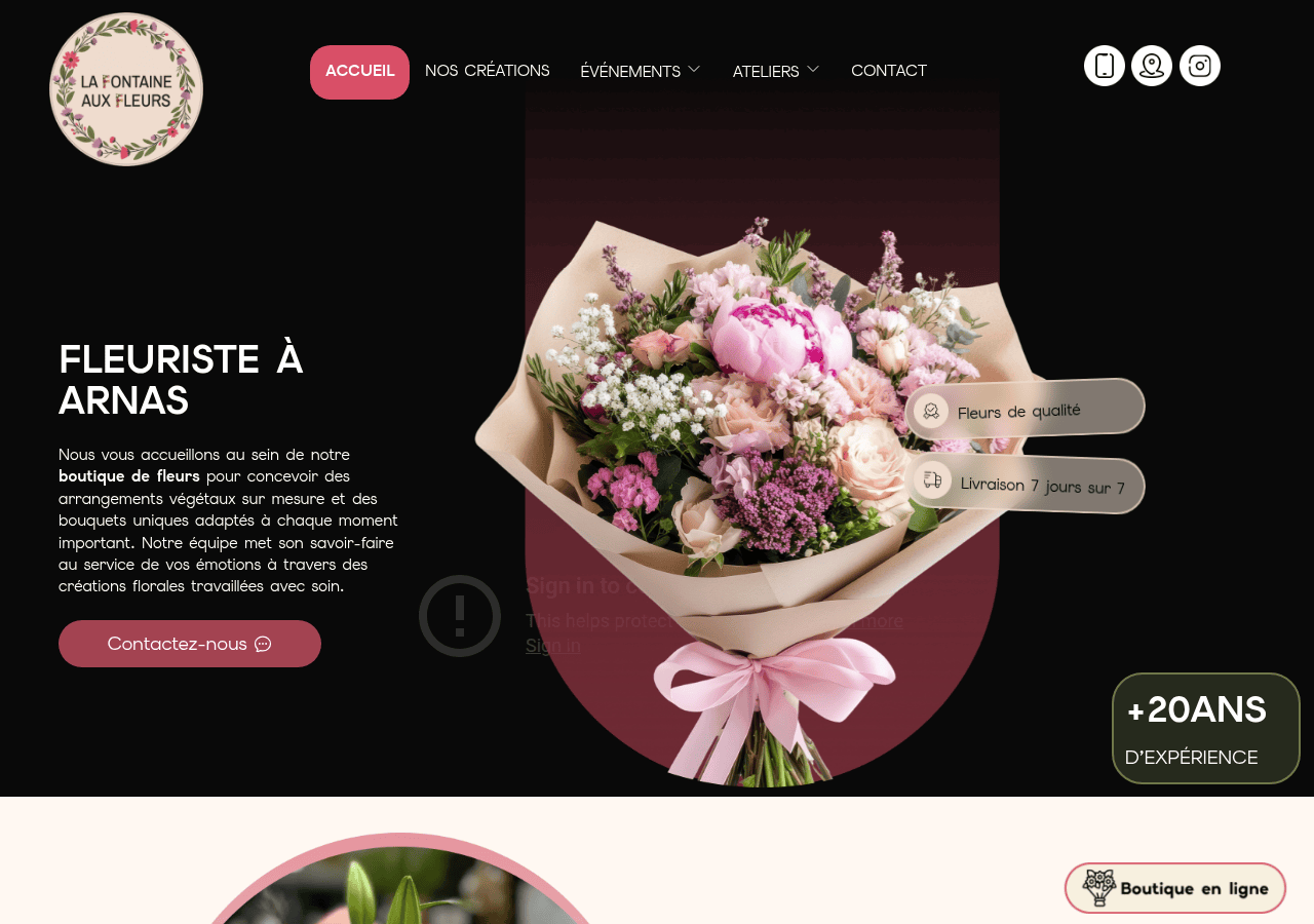 Screenshot of la-fontaine-aux-fleurs.com