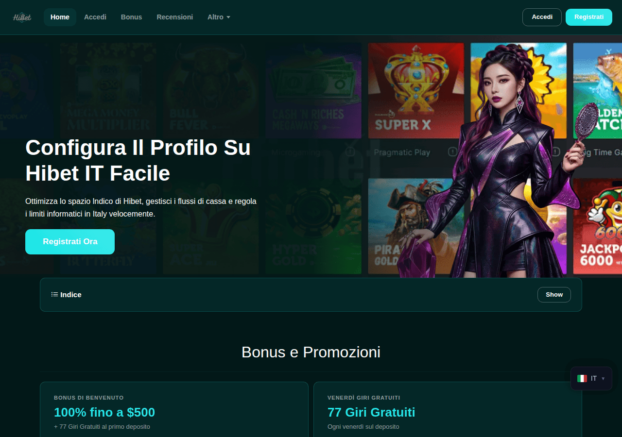 Screenshot of hibetcasinoitaly.com