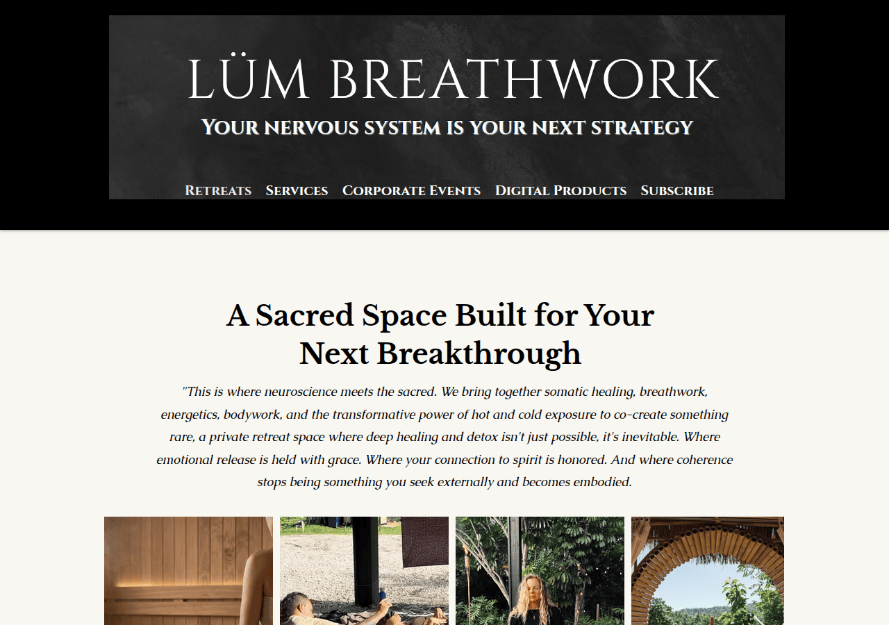 Screenshot of lumbreathwork.com
