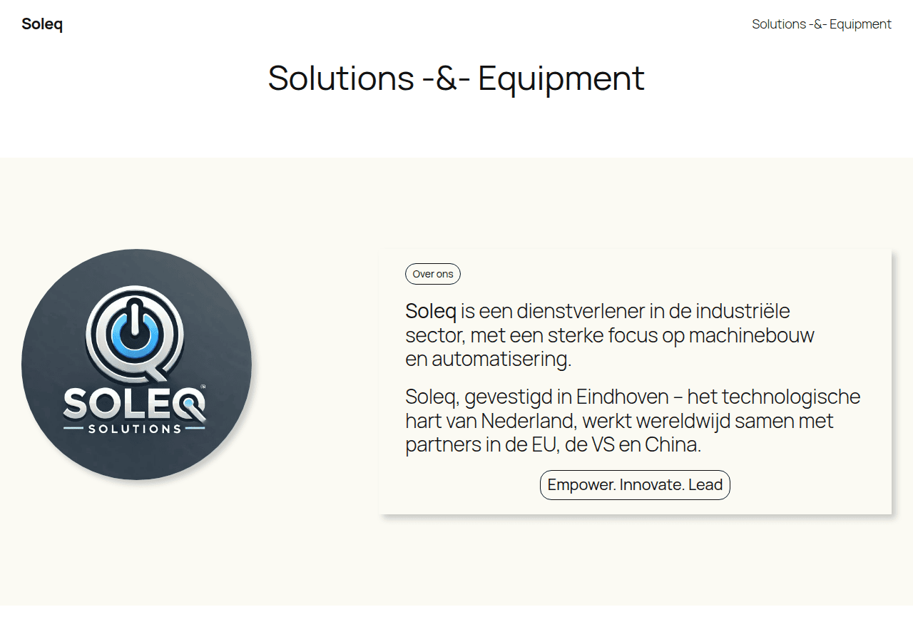 Screenshot of soleq.nl