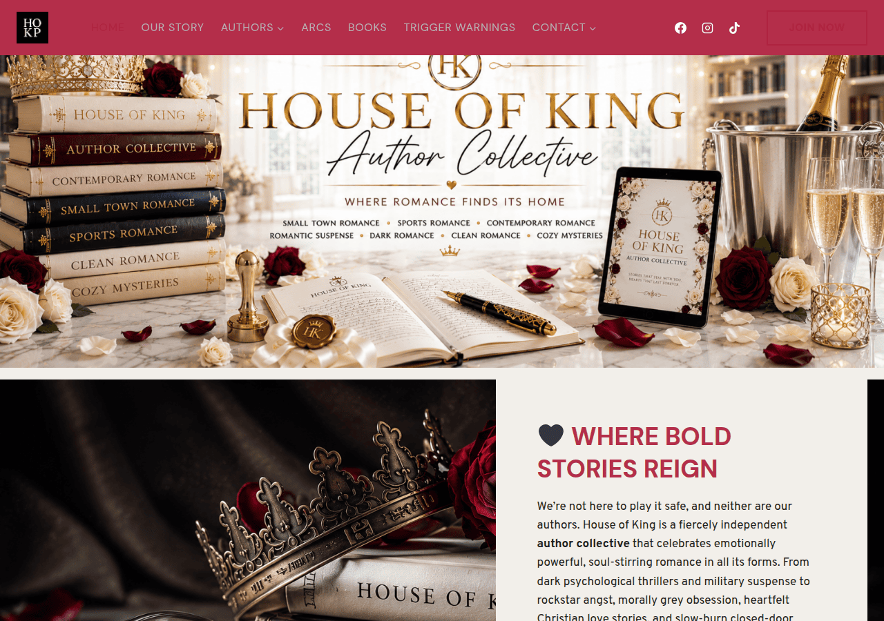 Screenshot of houseofkingpublishing.com