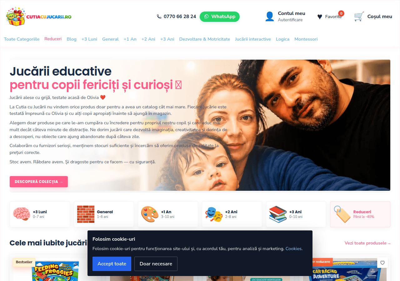 Screenshot of cutiacujucarii.ro