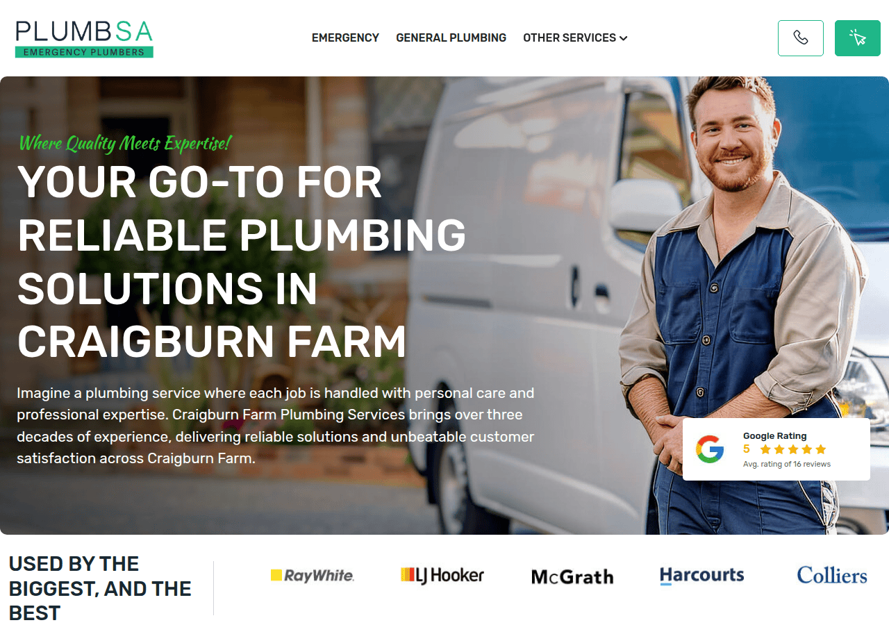 Screenshot of plumberincraigburnfarm.com.au