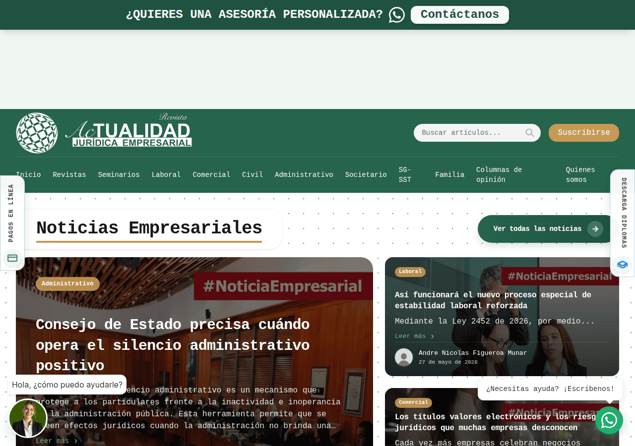 Screenshot of actualidadjuridicaempresarial.com