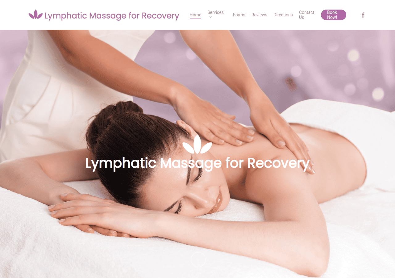 Screenshot of lymphaticmassageforrecovery.com