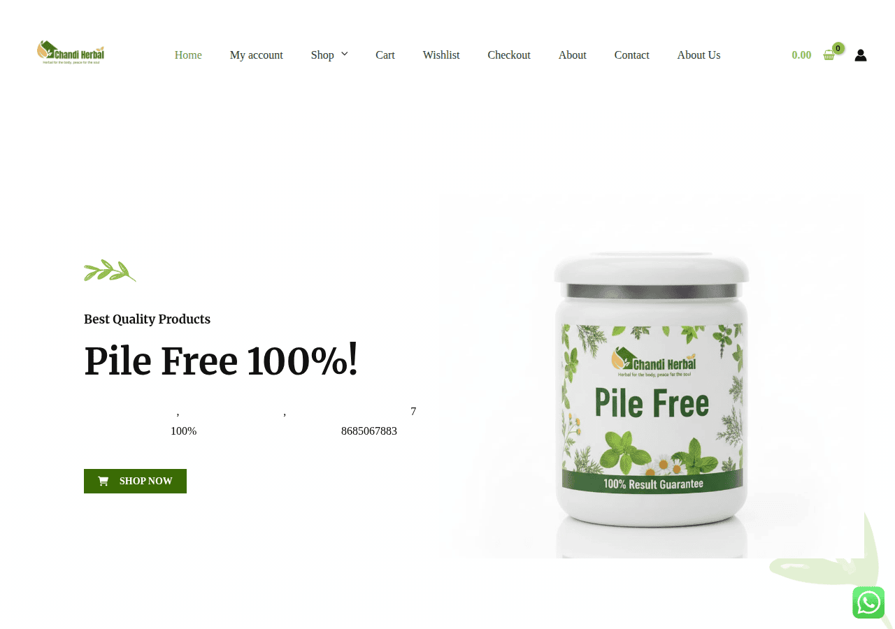 Screenshot of chandiherbal.com