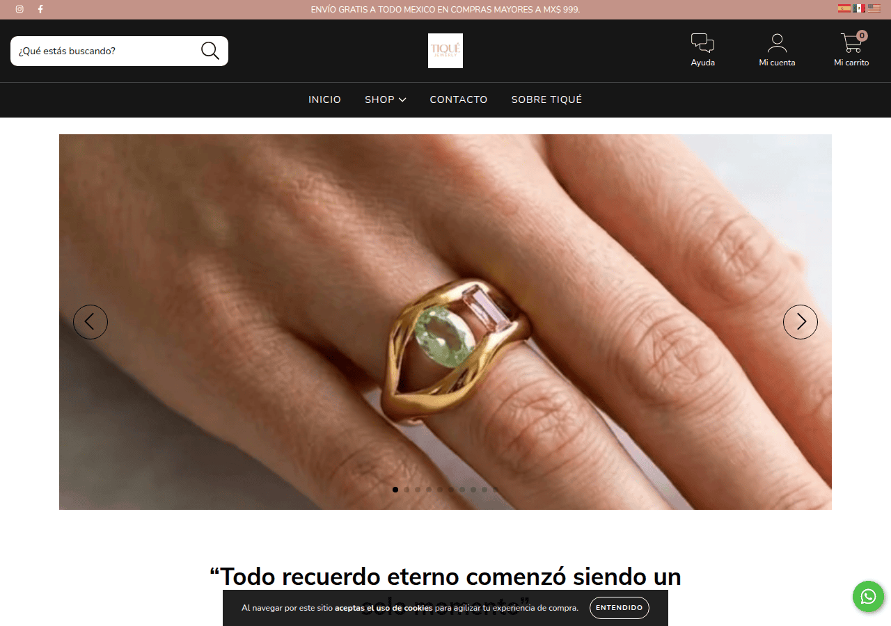 Screenshot of tiquejoyeria.com