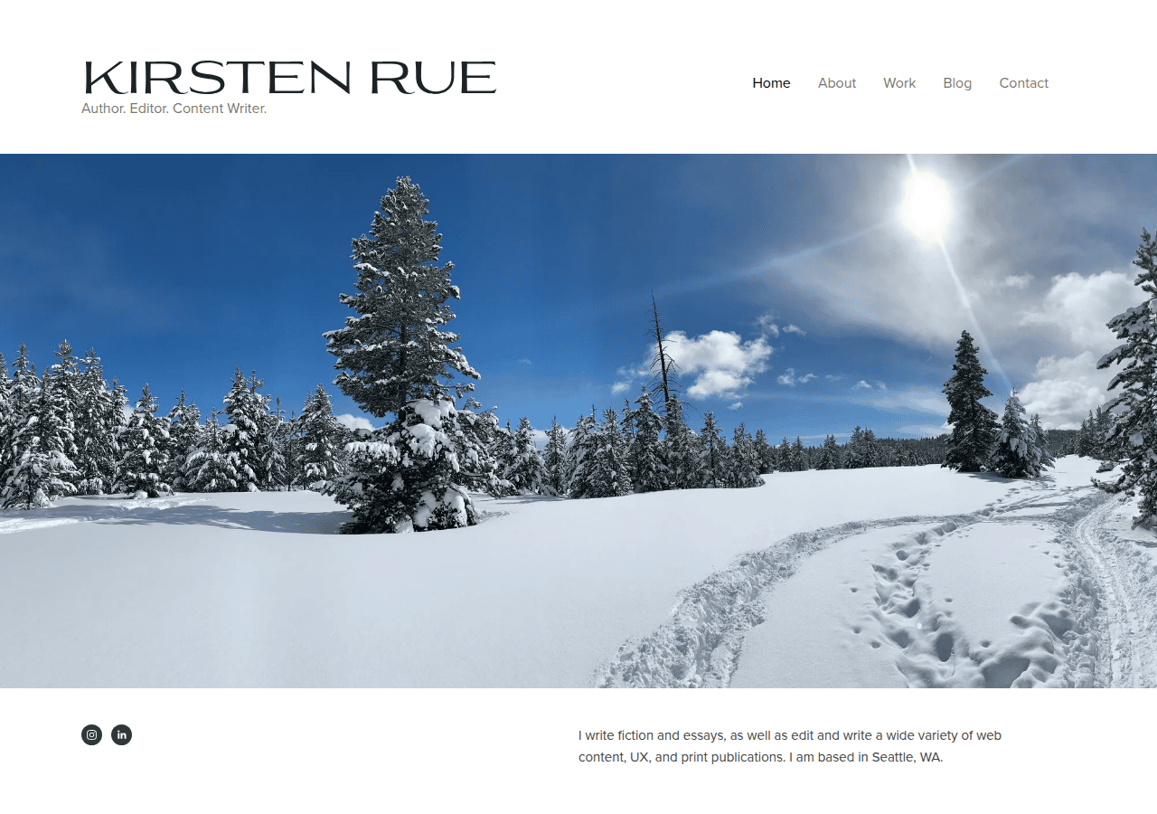 Screenshot of kirstenrue.com
