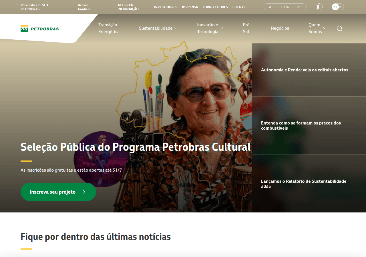 Screenshot of petrobras.com.br