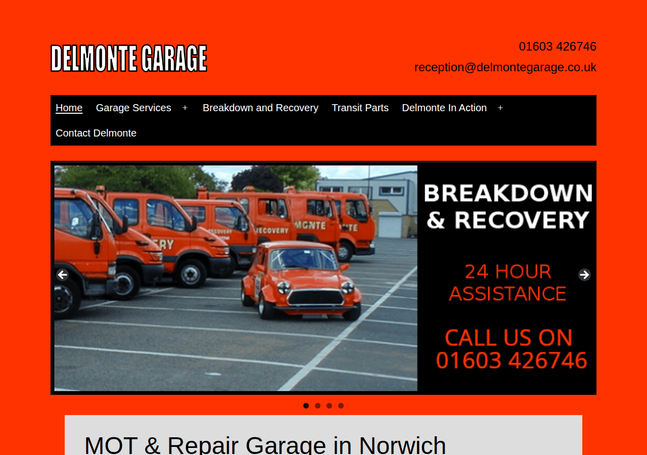 Screenshot of delmontegarage.co.uk