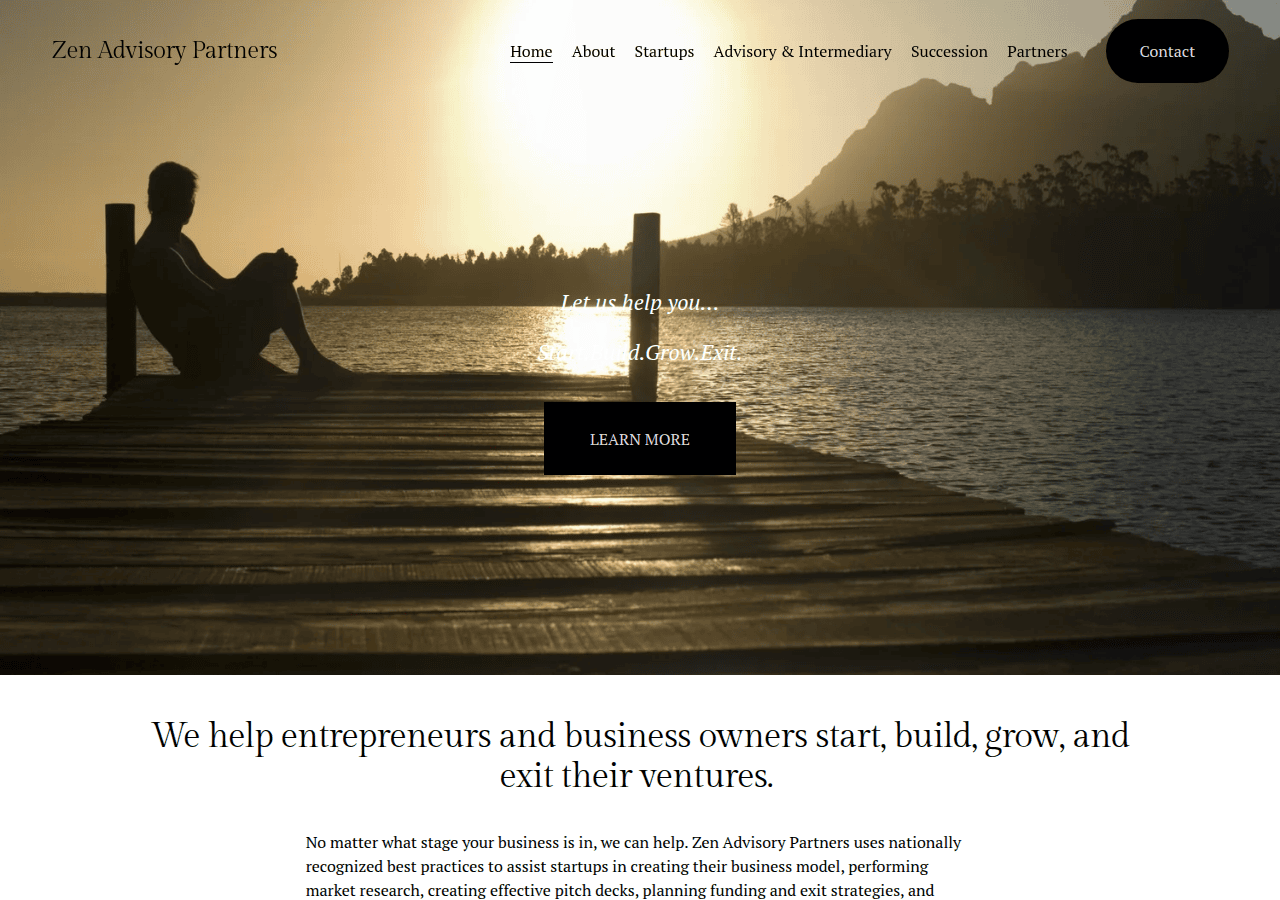 Screenshot of zenadvisorypartners.com