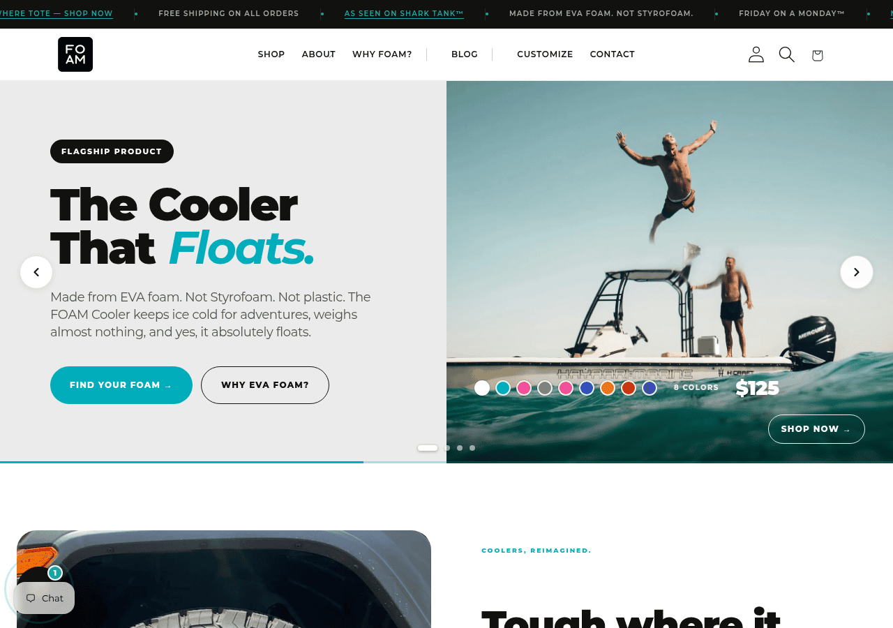 Screenshot of foamcooler.com