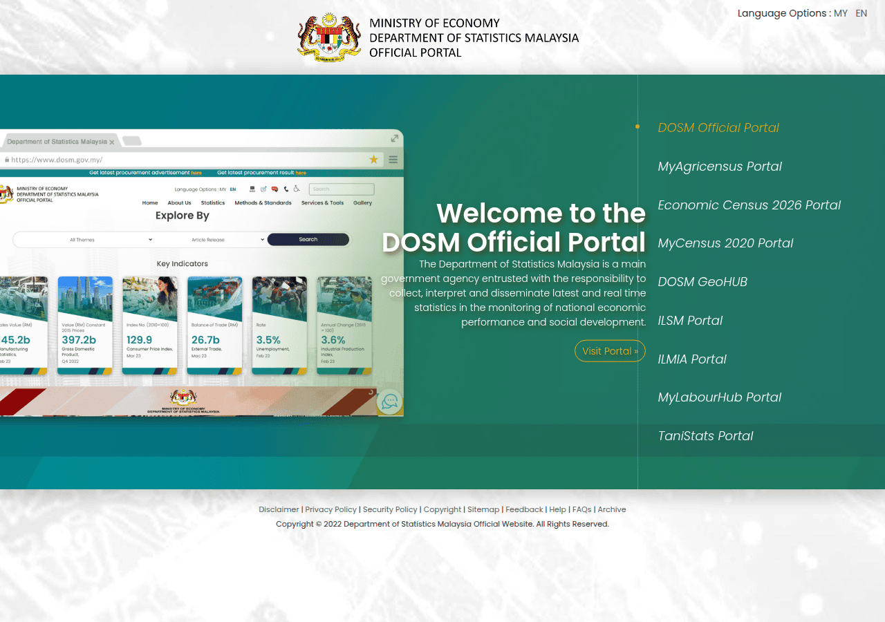 Screenshot of dosm.gov.my