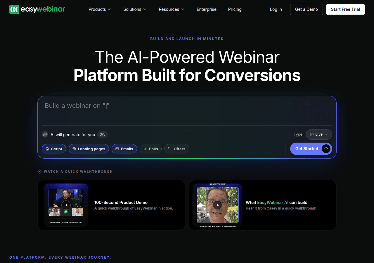 Screenshot of easywebinar.com