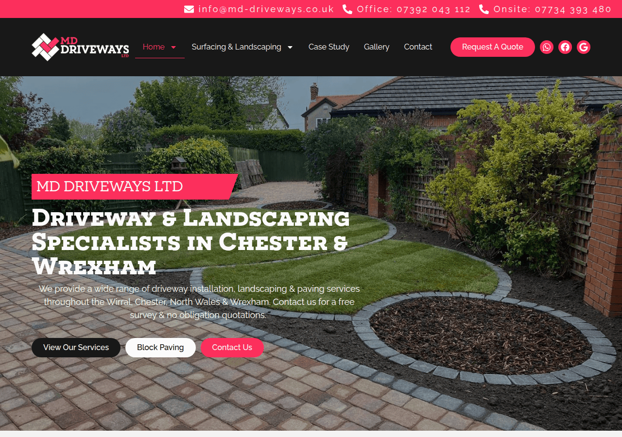 Screenshot of md-driveways.co.uk