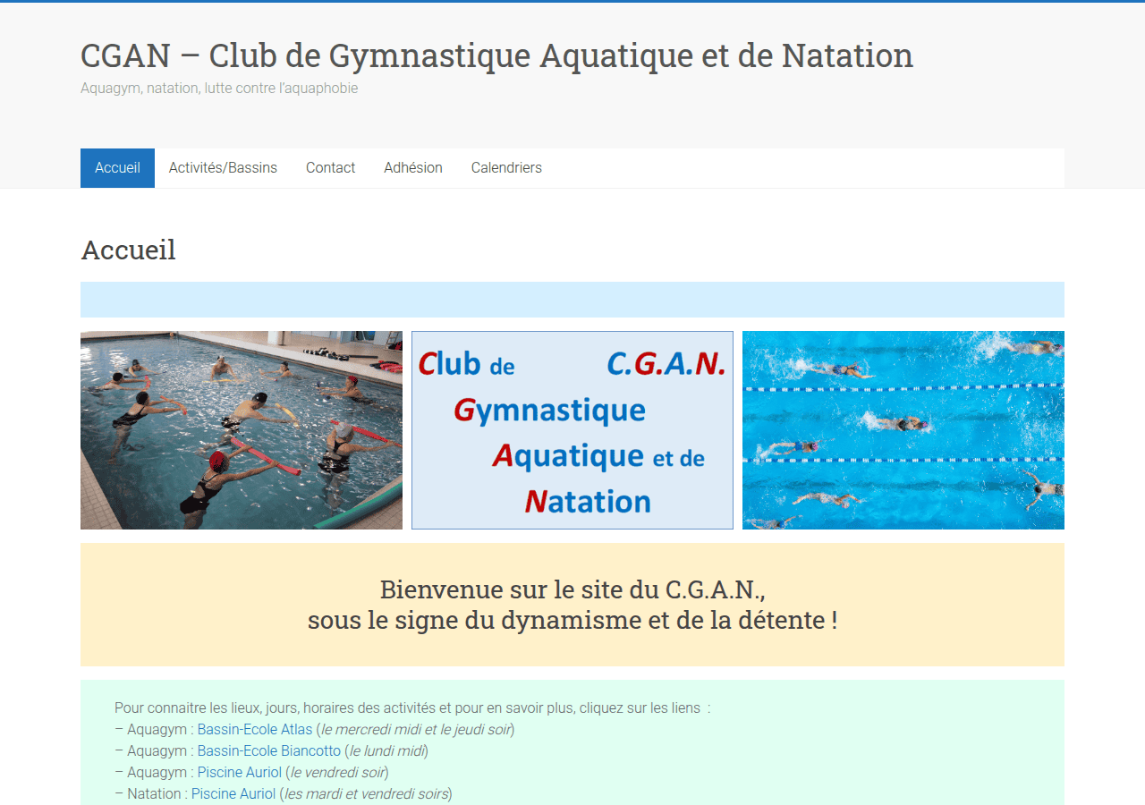 Screenshot of gymaquatiqueparis.fr