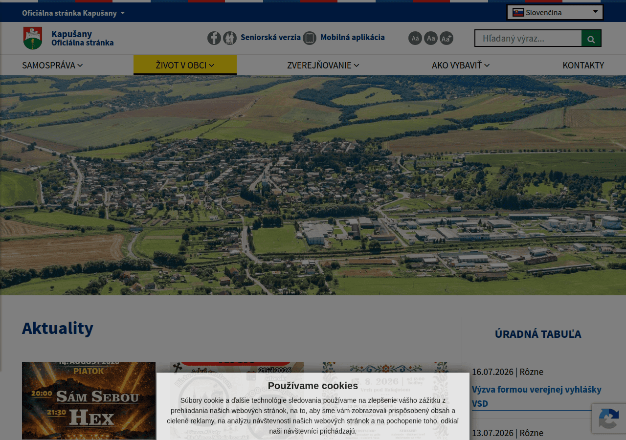 Screenshot of kapusany.sk