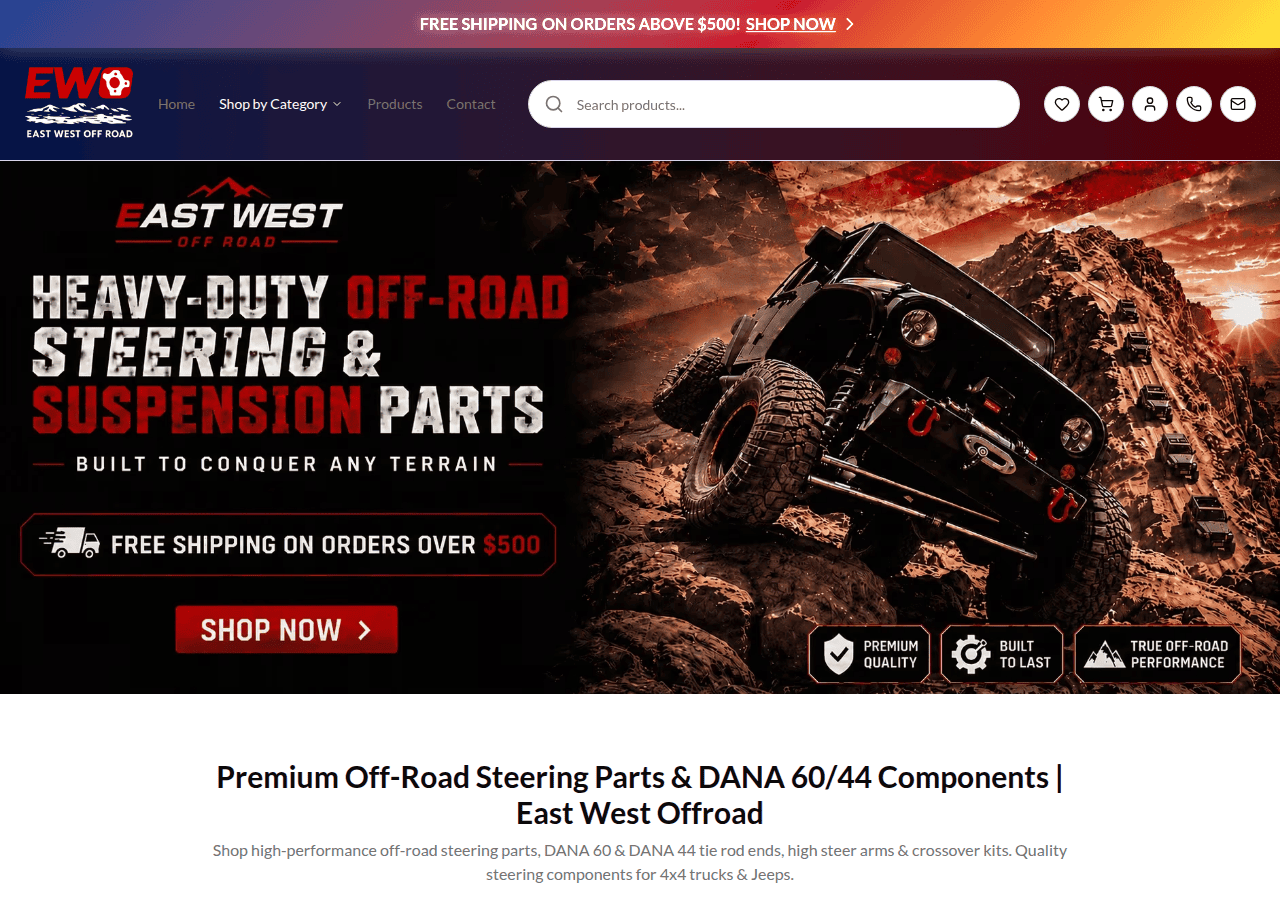 Screenshot of eastwestoffroad.com