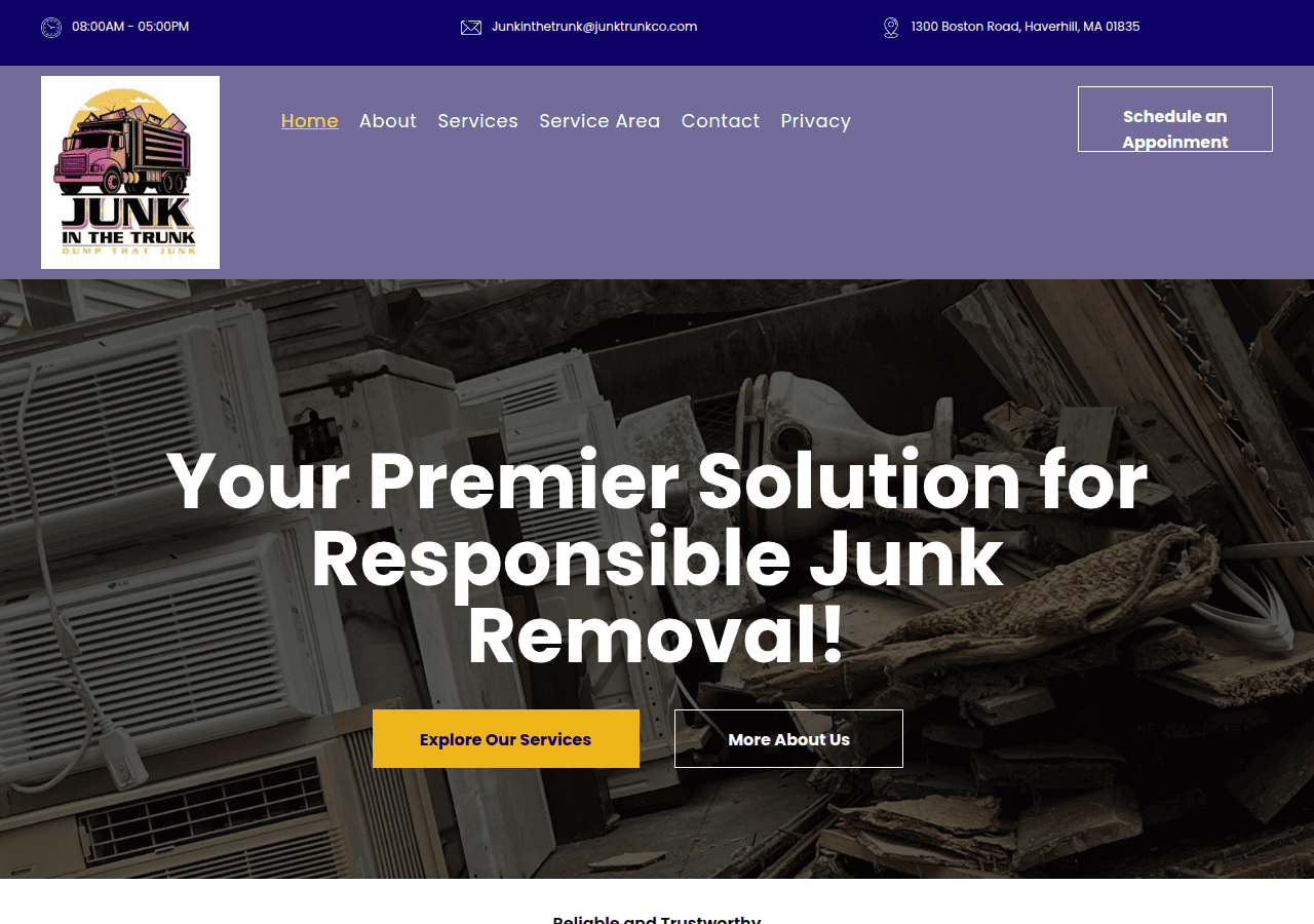 Screenshot of junktrunkco.com