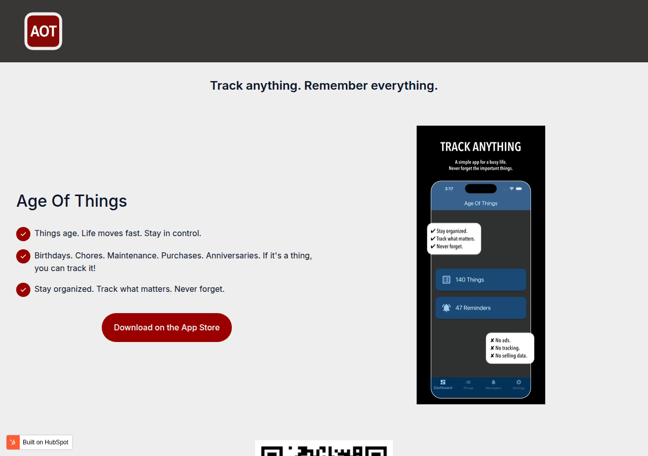Screenshot of ageofthings.app