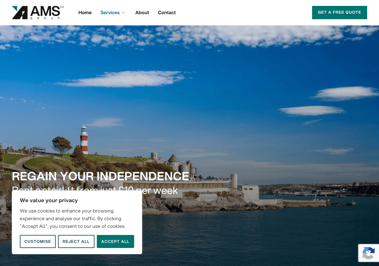Screenshot of amsltd.co.uk